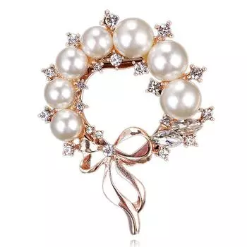 Европейская и американская высококачественная пряжка для нагрудного шарфа с жемчугом, женская пряжка для шали, антибликовая булавка-бантик