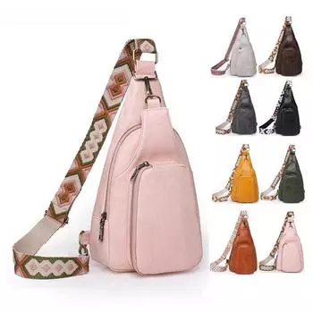 Европейская и американская женская нагрудная сумка из искусственной кожи, нагрудная сумка через плечо, женская универсальная повседневная сумка на плечо, женская сумка