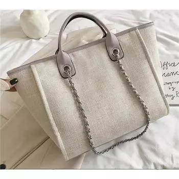 Европейская и американская женская сумка-ведро, большая вместимость, портативная сумка на одно плечо с диагональной цепочкой чёрный