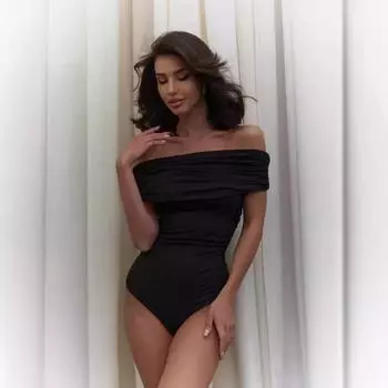 Европейская и американская женская уличная мода, один воротник, вырез, открытые плечи, облегающий топ без рукавов S чёрный