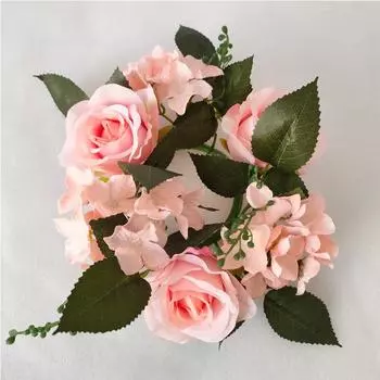 Европейская имитация цветка подсвечник украшение рождественский венок из роз украшение окна реквизит настольная свадебная композиция