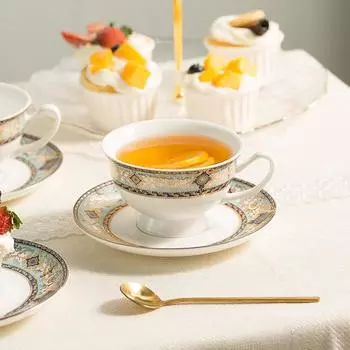 Европейская изысканная ретро керамика послеобеденный чай кофейная чашка блюдо цветок чайная чашка чашка для воды чашка для молока