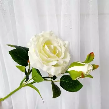 Европейская классическая 2-х головчатая ароматная роза имитация цветка свадебный домашний шелковый цветок гофрированная роза белый