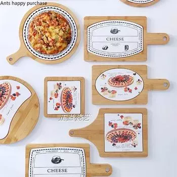 Европейская круглая квадратная керамика бамбуковая деревянная тарелка для пиццы сыр запеченный рис столовая посуда западная кухня тарелка для стейка десертное блюдо для хлеба