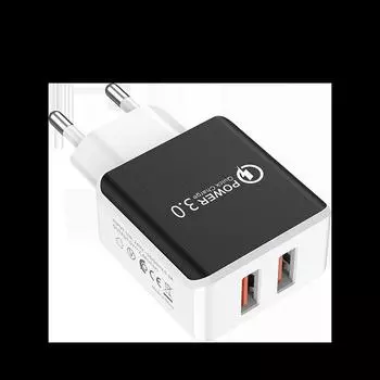 Европейская многоинтерфейсная зарядная головка 2А подходит для Android, Apple, универсальная для мобильных телефонов, дорожное зарядное устройство, черно-белая 2A white