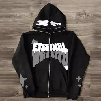 Европейская модная одежда Мужская толстовка с капюшоном на молнии, толстовка с капюшоном на молнии