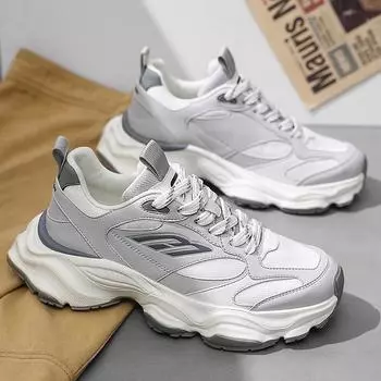 Европейская мужская обувь, зимние трендовые спортивные повседневные туфли для пап, мужская универсальная платформа, гонконгский стиль, беговые туфли Forrest Gump 39