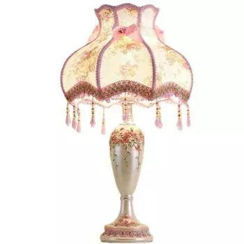 Европейская настольная лампа для спальни, прикроватная лампа, креативная тканевая свадебная декоративная настольная лампа Height: 55cm