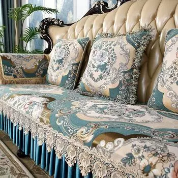 Европейская подушка для дивана из жаккардовой ткани шенилл, чехол для дивана в гостиную, нескользящий чехол, универсальное полотенце для подлокотника Four Seasons 50x60