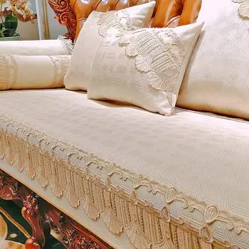 Европейская подушка для дивана, роскошный противоскользящий чехол для дивана, украшение для гостиной, чехлы для диванов, домашний декор, всесезонный универсальный чехол 1pc armrest 50x60cm синий