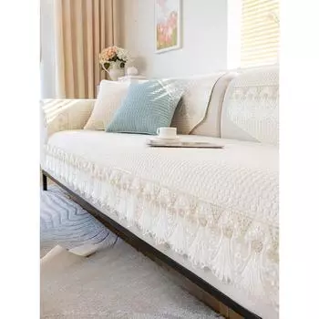 Европейская подушка для дивана, универсальная хлопчатобумажная ткань Four Seasons, новый кружевной нескользящий кожаный чехол для подушки 70*70cm