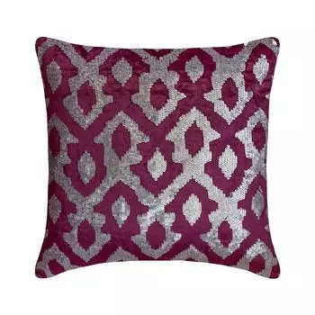 Европейская подушка HomeCentric, декоративная фиолетовая и серебряная подделка из бархата, бархатные пайетки, пледы для кровати, абстрактный узор, современный стиль, Пасха - Purple Insights 12 x 12 inch фиолетовый