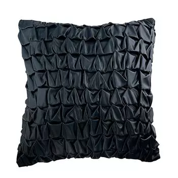 Европейская подушка HomeCentric Темно-синяя европейская подушка из искусственной кожи Европейская подушка с однотонной текстурой в клетку - Last Navy 12 x 12 inch синий