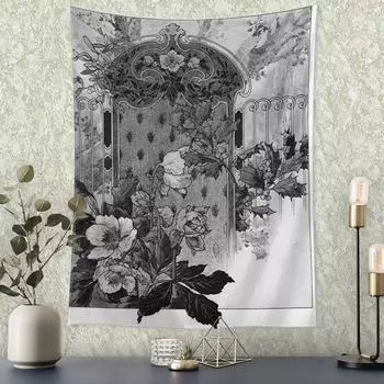 Европейская Ретро Цветочная Рельефная Картина Настенная Гобелен Богемный Домашний Принт Фон Ткань Художественный Декор Комнаты Гобелен 95x70cm