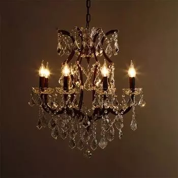 Европейская ретро хрустальная люстра E14 для чердака, гостиной, спальни, украшения дома, роскошной виллы, столовой, светодиодной люстры со свечами black color