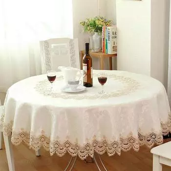 Европейская садовая круглая скатерть с вышивкой, чехол для обеденного стола для свадебного шкафа, посылка, элегантная скатерть 120cm Round