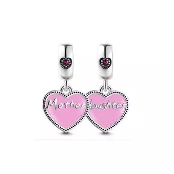 Европейская серебристо-розовая серия мотоцикл из муранского стекла для матери подходит оригинальная мода Diy из бисера браслет ожерелье брелок женские ювелирные изделия