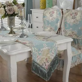 Европейская скатерть для обеденного стола, полотенце для журнального столика, тумба под телевизор, чехол для обуви, полотенце для стола, флаг, нескользящая подушка для сиденья стула, чехол для полотенца на спинку стула 47*53 синий