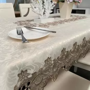 Европейская скатерть для журнального столика Ins Style Simple Household Прямоугольная жаккардовая вышитая ткань Кружевная скатерть 85X85