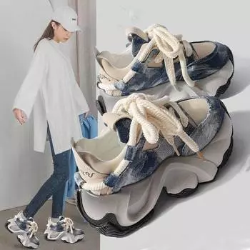 Европейская станция 2025 весна ins Интернет знаменитости делают старые полированные папины туфли модные мягкие кожаные делают старые дышащие повседневные спортивные туфли женские 35