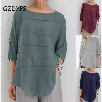 Европейская станция Amazon модная женская полосатая майка с рукавами «летучая мышь» повседневный хлопковый топ S зелёный