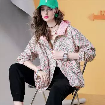 Европейская станция B230 Пальто-ветровка с принтом Color In Stock (48 hours) XL