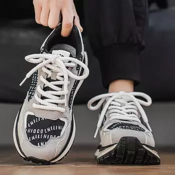 Европейская станция мужская обувь 2024 года новая зимняя беговая нескользящая спортивная обувь молодежный тренд универсальная обувь Forrest Gump dad 39