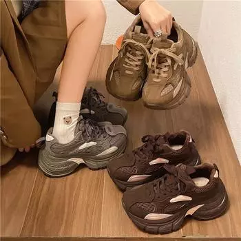 Европейская станция спортивная повседневная обувь женская дизайнерская ниша поворотный мех универсальная толстая подошва усиливающая нескользящая папина обувь одиночные туфли 35