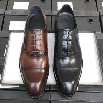 Европейская версия трехсоставные кожаные туфли мужские деловые кожаные британские дышащие мужские костюмные рабочие туфли для жениха свадебные туфли 38 чёрный