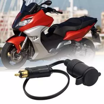 Европейская вилка для прикуривателя, зарядное устройство, розетка, переходник в автомобильный адаптер, кабель питания для мотоцикла BMW DIN Hella чёрный