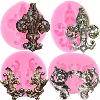 Европейская винтажная рельефная силиконовая форма в стиле барокко, кружевные формы для помадки, конфетная глина, шоколадная форма для мастики, DIY инструменты для украшения торта дубильная кора