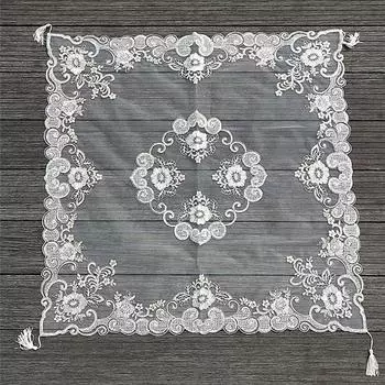Европейская вышивка золотой нитью ручная работа подвеска центральный цветок квадратная скатерть спальня балкон маленький круглый стол покрывало скатерть 85x85cm