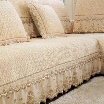 Европейская зимняя нескользящая ткань для спинки дивана и подлокотников Elegance rice White 45x 45cm (without core)