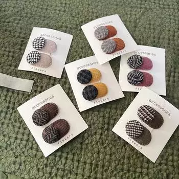 Европейские Американские Детские Винтажные Клетчатые Заколки Для Волос Детские Заколки Головные Уборы Девочки Детские Аксессуары Для Волос белый