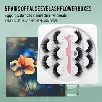 Европейские и американские 6d накладные ресницы из химического волокна, 5 пар, имитируют натуральные толстые вьющиеся привитые ресницы ea01