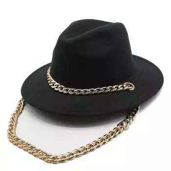 Европейские и американские акриловые аксессуары джаз цилиндр шляпа фетровая шляпа мужские и женские шляпы M56-58cm чёрный