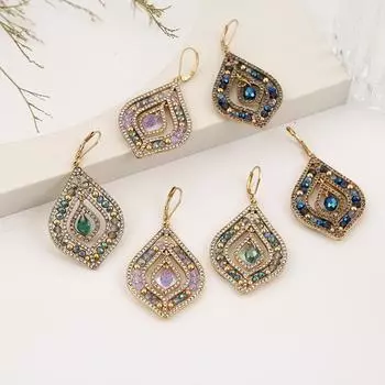 Европейские и американские богемные серьги женские серьги со стразами серьги бижутерия