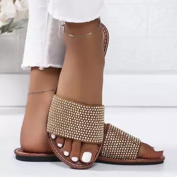 Европейские и американские большие размеры, однотонные, лето 2024, новые, с круглым носком, с толстой подошвой, модные, повседневные, сандалии с одним символом для женщин 36 чёрный