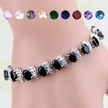 Европейские и американские браслеты Мениск Цветные украшения Браслеты из циркона Браслеты семи цветов Женские модные браслеты Браслеты с подвесками Ювелирные изделия для девочек