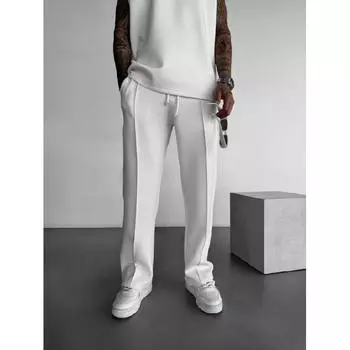 Европейские и американские брюки мужские четырехсезонные свободные прямые спортивные повседневные брюки костюм длинные M чёрный