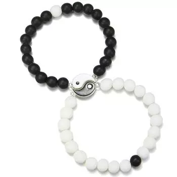 Европейские и американские черно-белые парные браслеты тай-чи 2 Pcs