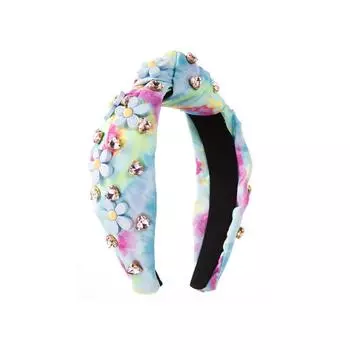 Европейские и американские День святого Валентина Тай-дай Ткань Ромбовидная Повязка на голову Цветок Галстук-бабочка Декоративные резинки для волос