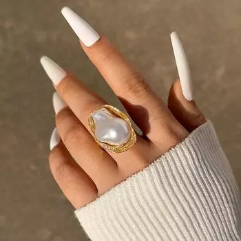 Европейские и американские французские винтажные кольца с жемчугом особой формы, женские кольца на указательный палец, персонализированный модный дизайн, кольца с открытым концом