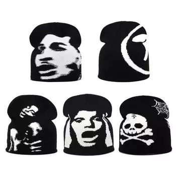 Европейские и американские индивидуальные жаккардовые вязаные шапки для женщин и мужчин осень-зима отдых на природе теплые универсальные шапки 56-58cm