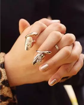 Европейские и американские кольца для ногтей - модные украшения в корейском стиле для женщин sku0232 серебряный