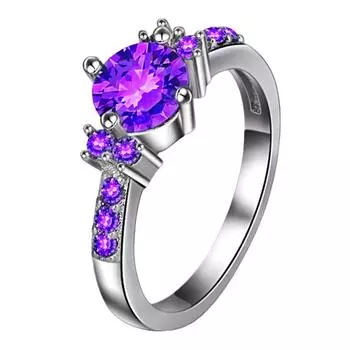 Европейские и американские кольца для женщин, обручальные кольца с фиолетовыми драгоценными камнями, микро-наборы парных браслетов 10