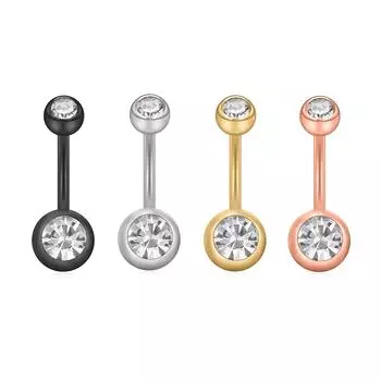 Европейские и американские кольца из нержавеющей стали с двойным бриллиантом в пупке, кольцо в виде пупка, цветная пряжка в пупке, сексуальные ювелирные изделия для пирсинга, источники внешней торговли