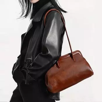 Европейские и американские кожаные сумки, женские кожаные сумки большой вместимости, модные сумки для головы, пропитанные маслом и воском, кожаные сумки для подмышек