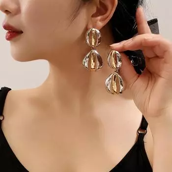 Европейские и американские круглые серьги, преувеличенные серьги, элитные нишевые серьги