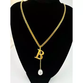 Европейские и американские модные аксессуары, ожерелье с кисточкой и пресноводным жемчугом, женская цепочка с замком из титановой стали